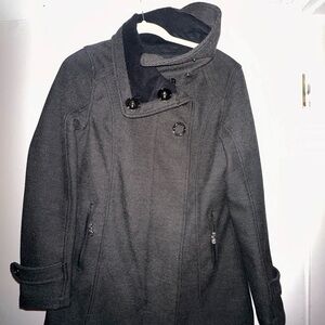 Lululemon Women's Gray/black Double-Breasted Coat